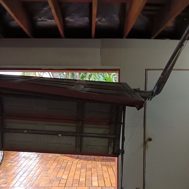 Track rail broken off wall