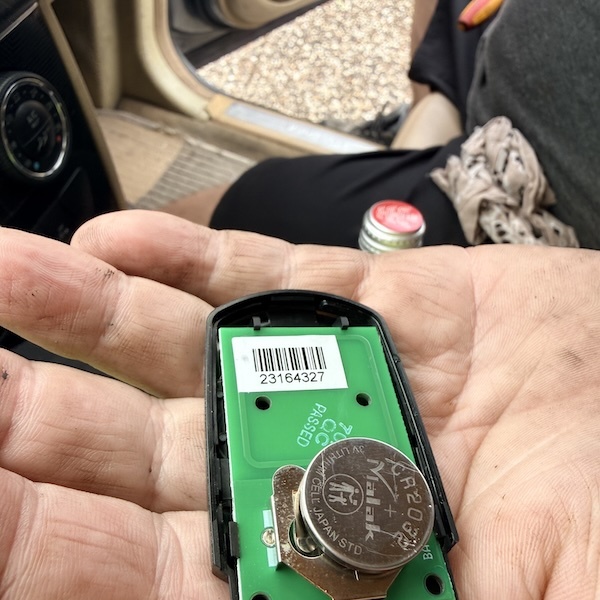 Garage door remote check and inspect then replaced with a new on