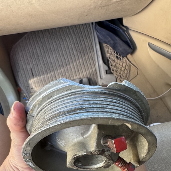 Cables kept coming up because the cable drum was broken, so we've been replaced it